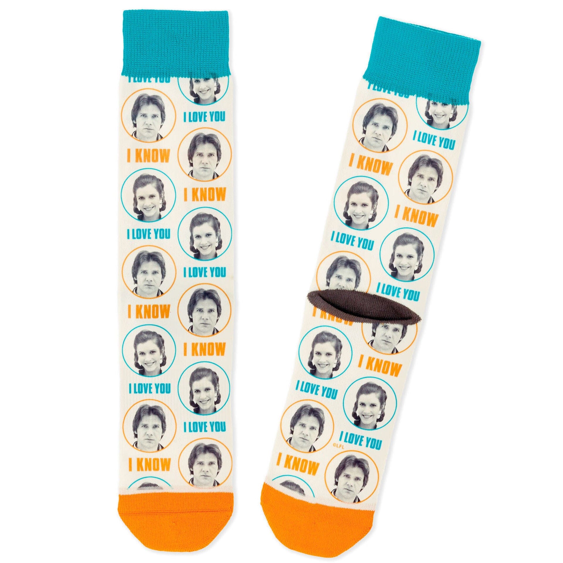 http://www.bannershallmark.com/cdn/shop/files/Han-Solo-and-Princess-Leia-Blue-and-Orange-Socks_1SHP2168_01.jpg?v=1688145283