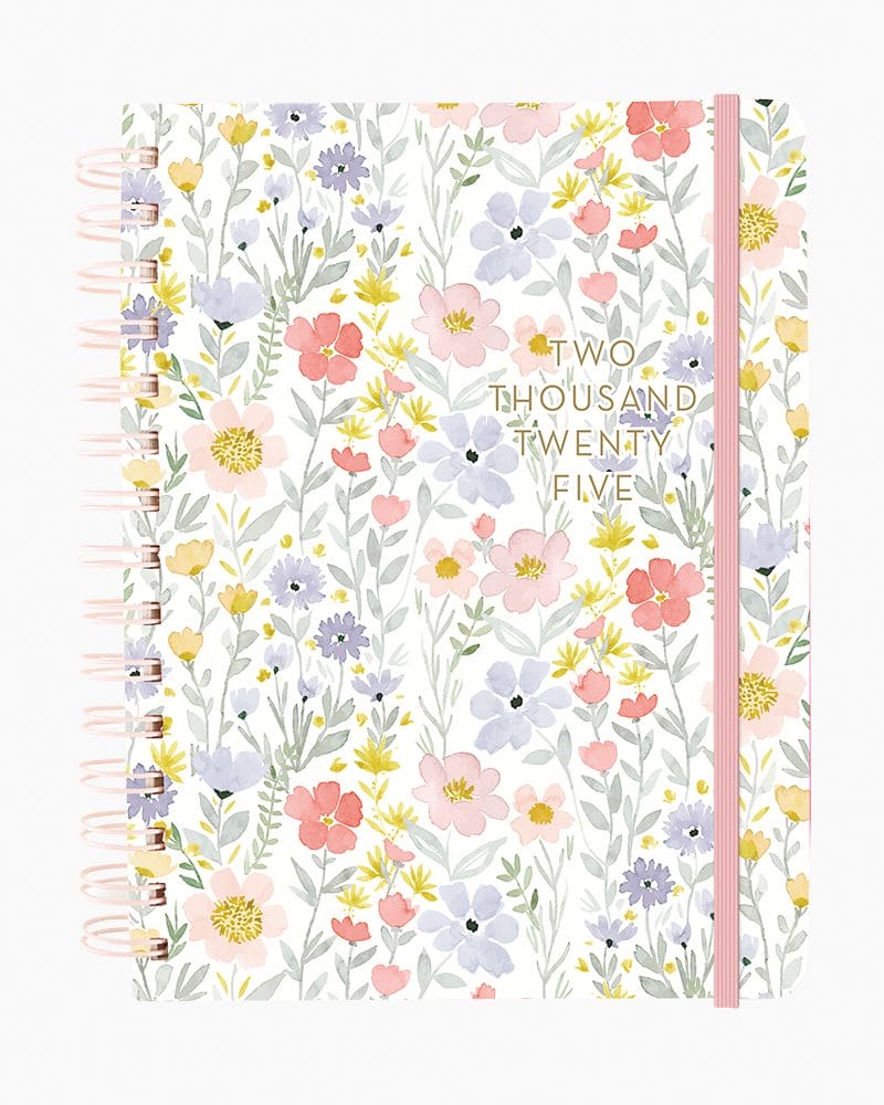 Watercolor Floral Hardbound Spiral Planner