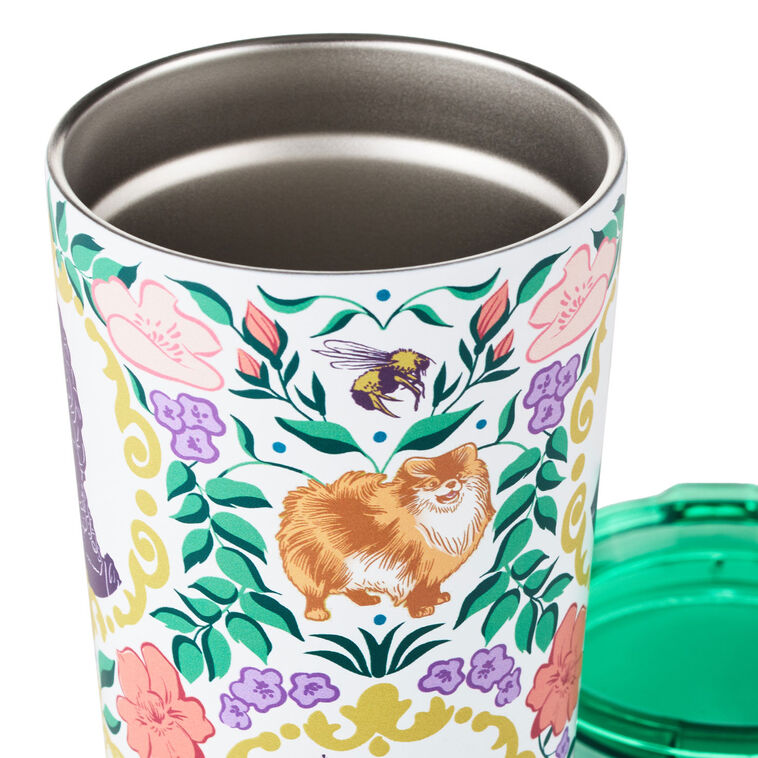 Bridgerton Ton Silhouettes on Floral Travel Mug, 15 oz.