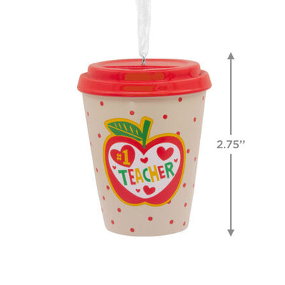 #1 Teacher Coffee Cup Hallmark Ornament