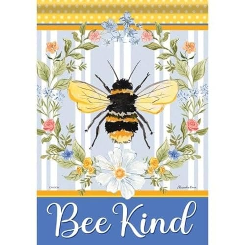 Bee Kind Wreath Garden Flag