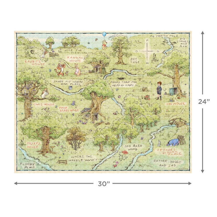 Disney Winnie the Pooh Hundred Acre Wood Map 1000-Piece Puzzle