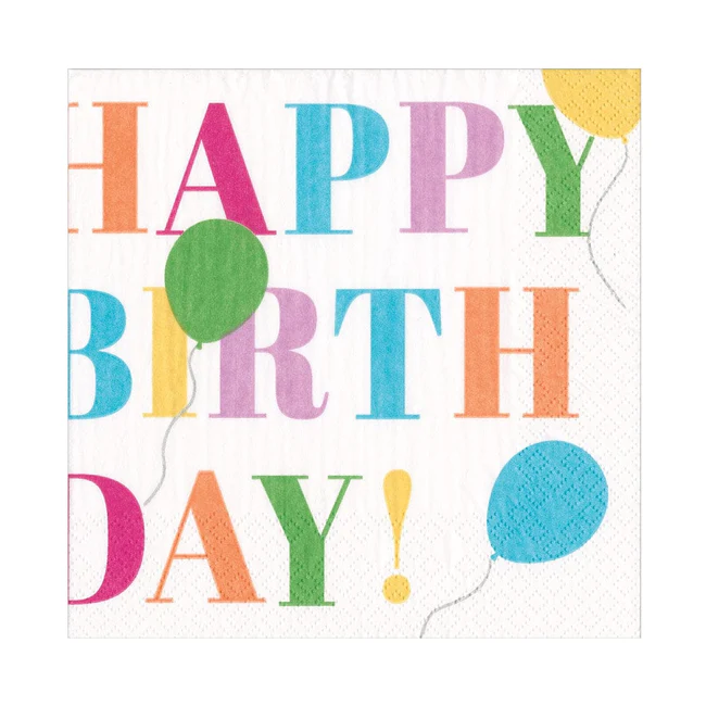 Birthday Surprise Luncheon Napkins in White - 20 Per Package