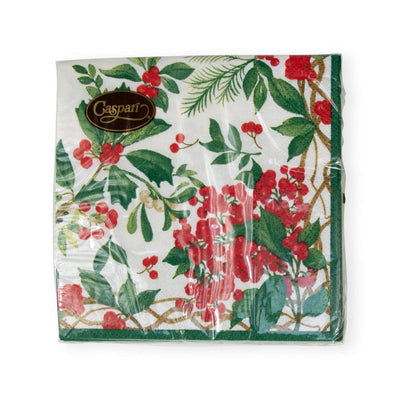 Holly Chintz White Cocktail Napkins - 20 Per Package