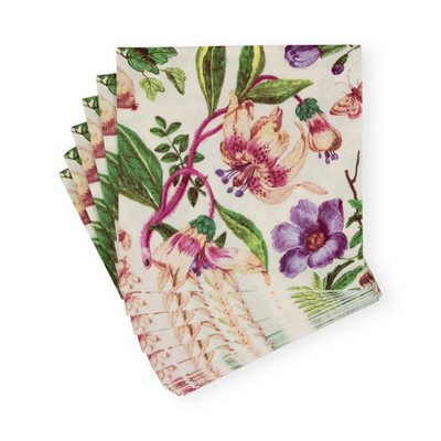 Porcelain Blooms Ivory Cocktail Napkins - 20 Per Package