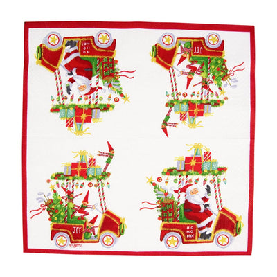 Santa's Golf Cart Cocktail Napkins - 20 Per Package