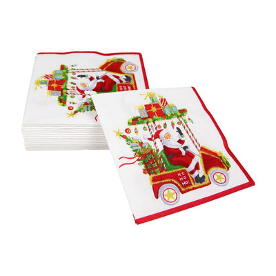 Santa's Golf Cart Cocktail Napkins - 20 Per Package