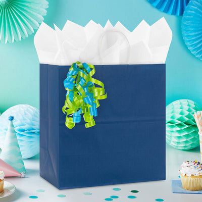 6.5" Aqua and Light Green Curly Ribbon Gift Bow