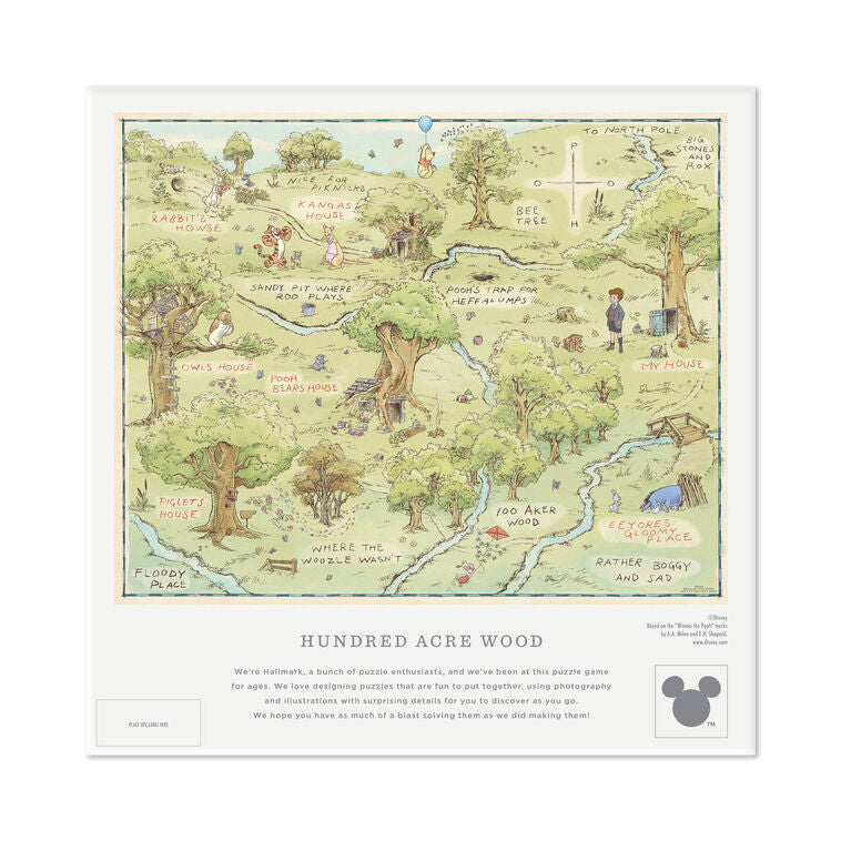 Disney Winnie the Pooh Hundred Acre Wood Map 1000-Piece Puzzle