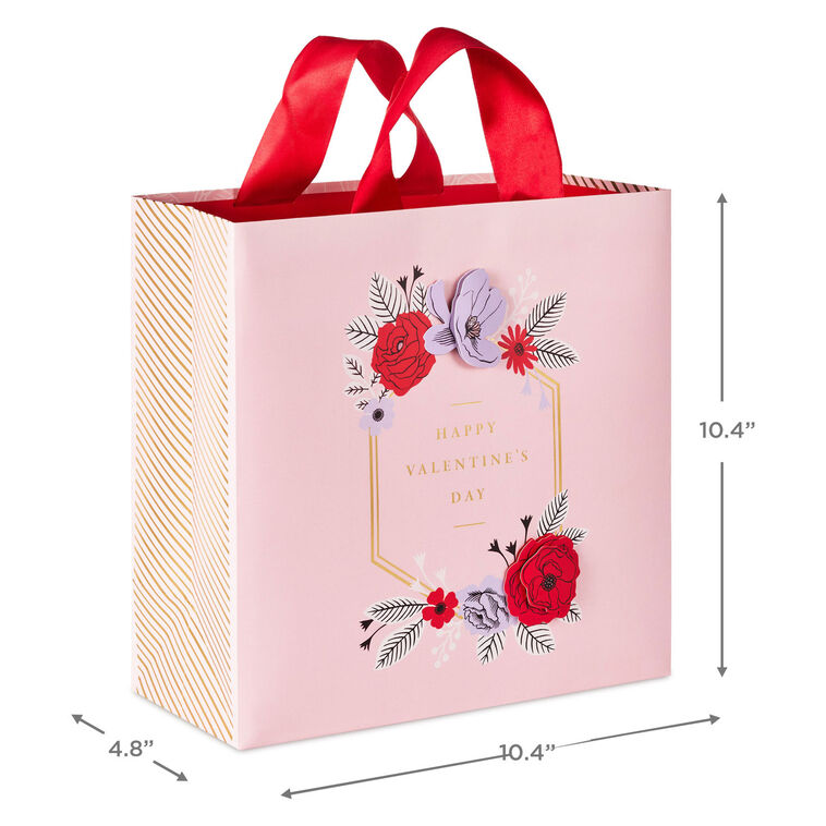 10.4" Flowers on Pink Large Square Valentine&