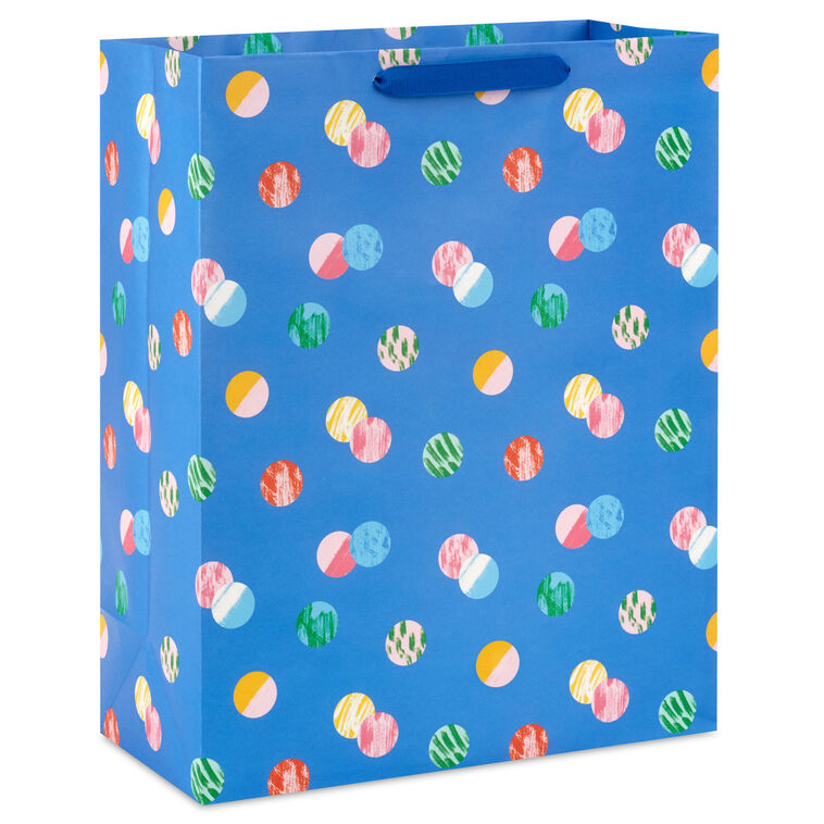 15.5" Playful Dots on Blue Extra-Large Gift Bag