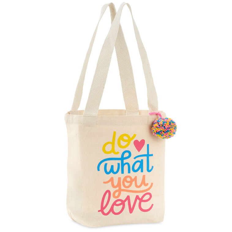 10.5" Do What You Love Square Fabric Gift Bag