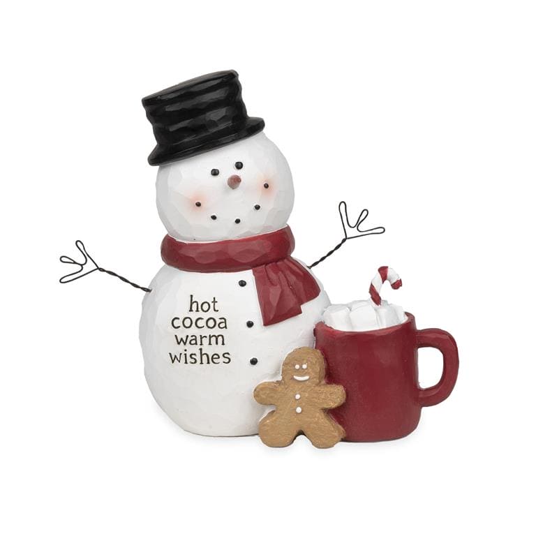 Snowman with Mug and Gingerbread Man