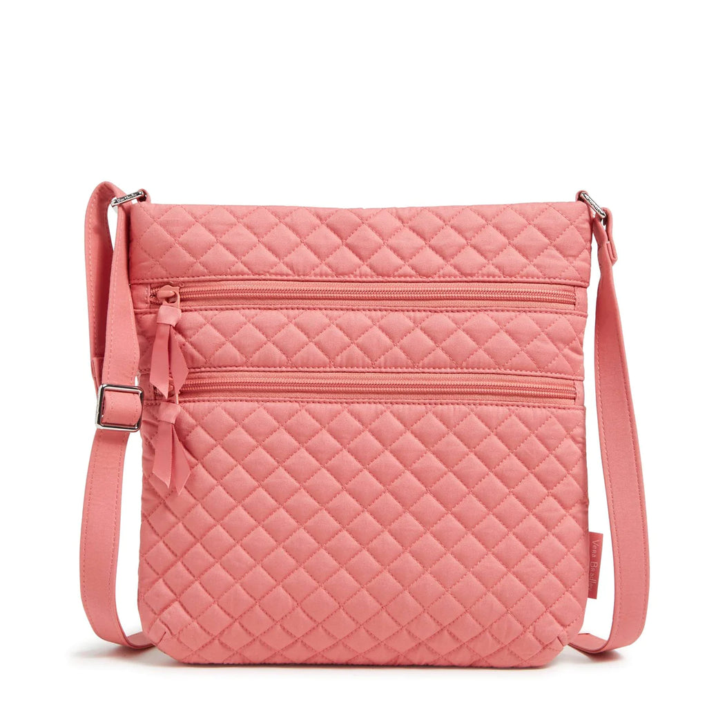 Triple Zip Hipster Crossbody Bag - Terra Cotta Rose