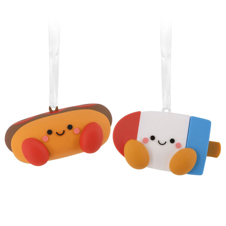 Hot Dog and Freeze Pop Magnetic Hallmark Ornaments, Set of 2