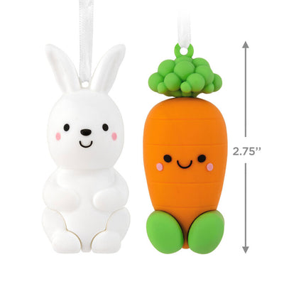 Bunny and Carrot Magnetic Hallmark Ornaments, Set of 2