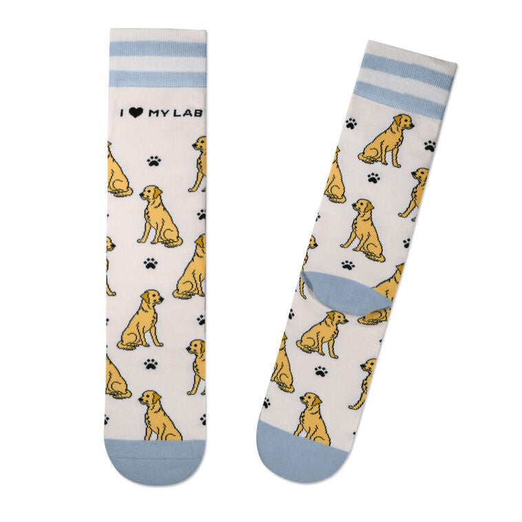 I Love My Yellow Lab Crew Socks