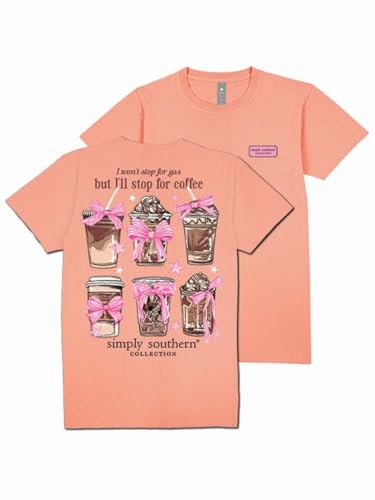 Stop For Coffee But Not Gas Tee - Peach