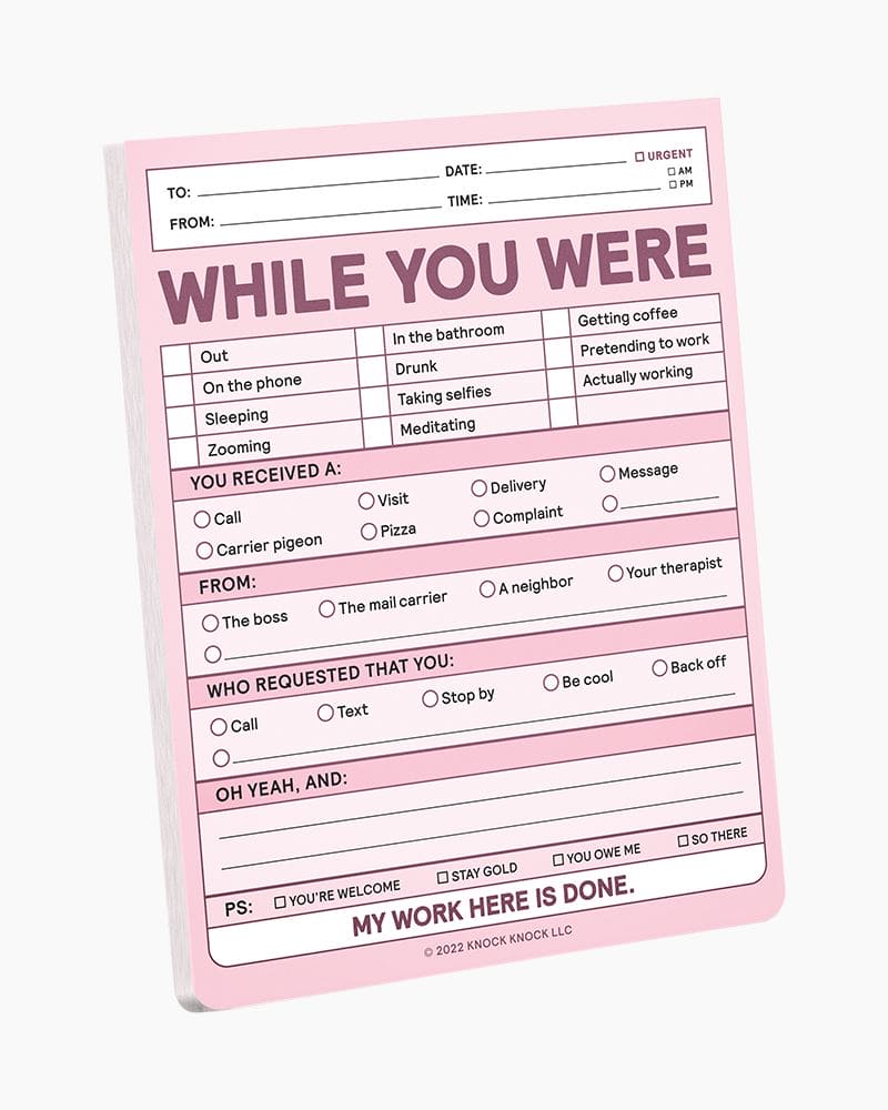 Nifty Note Pad- While You Were