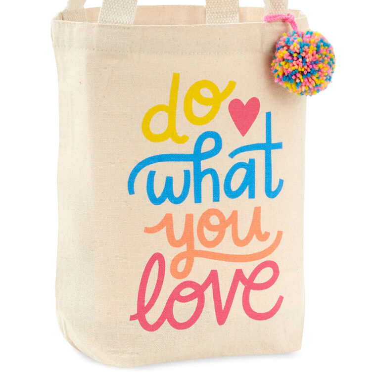 10.5" Do What You Love Square Fabric Gift Bag