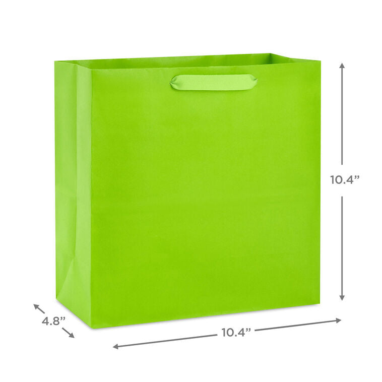 10.4" Lime Green Large Square Gift Bag