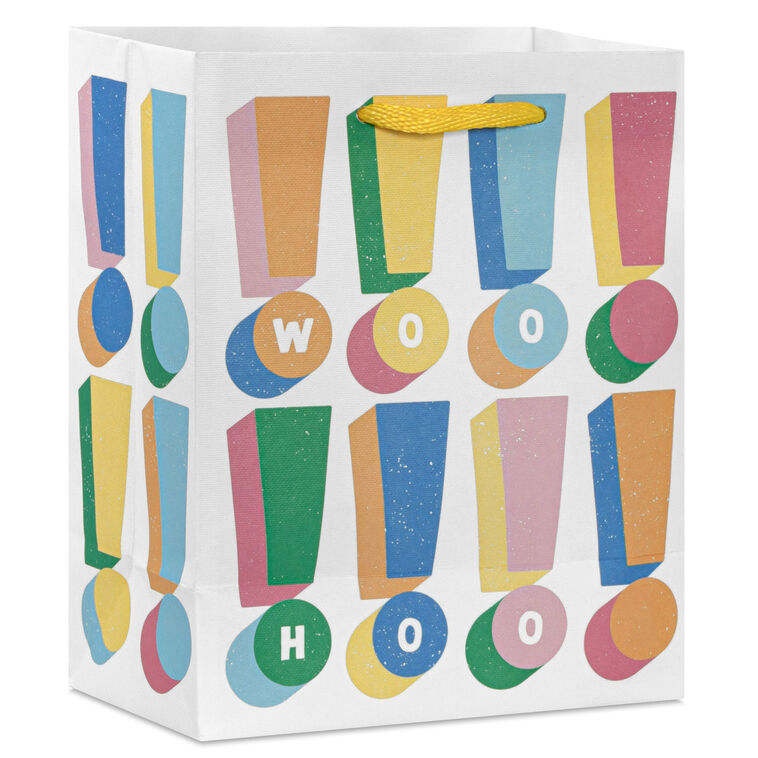 6.5" Woo Hoo Colorful Exclamations Small Gift Bag