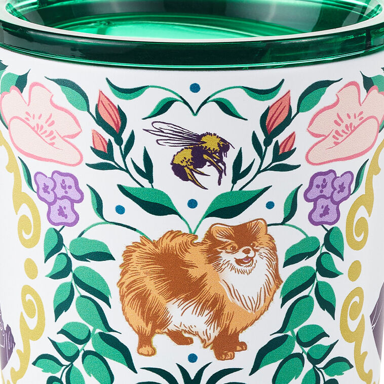 Bridgerton Ton Silhouettes on Floral Travel Mug, 15 oz.