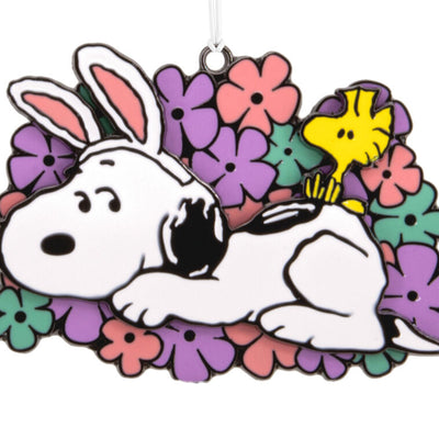 Peanuts® Snoopy With Bunny Ears Moving Metal Hallmark Ornament