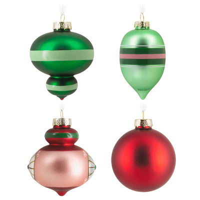 Good Cheer Nostalgic Glass Hallmark Ornaments, Set of 4