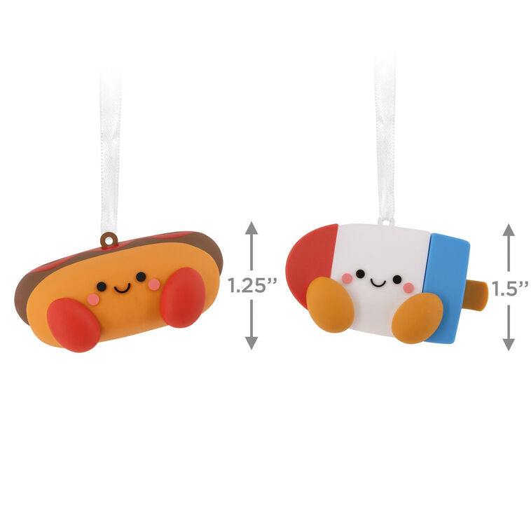 Hot Dog and Freeze Pop Magnetic Hallmark Ornaments, Set of 2