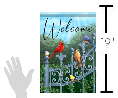 'Welcome' Ivy and Birds Garden Flag