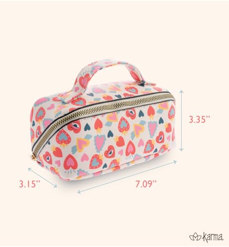 Mini Zip Cosmetic Bag - Hearts