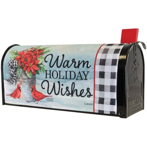 Poinsettia Bucket Mailbox Cover