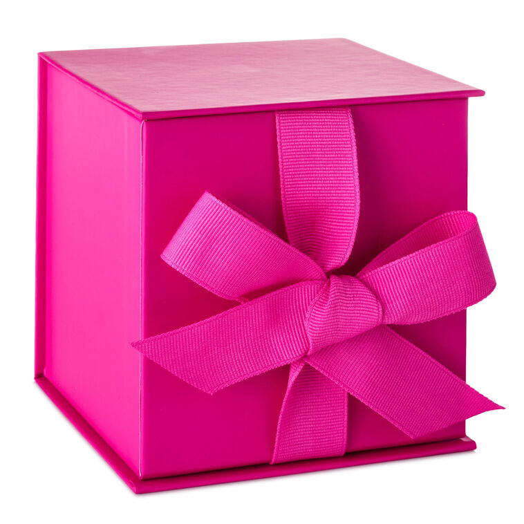 4.2" Solid Hot Pink Small Square Gift Box