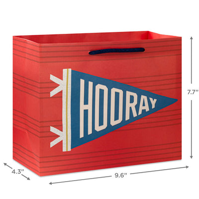 7.7" Hooray Pennant Medium Horizontal Gift Bag