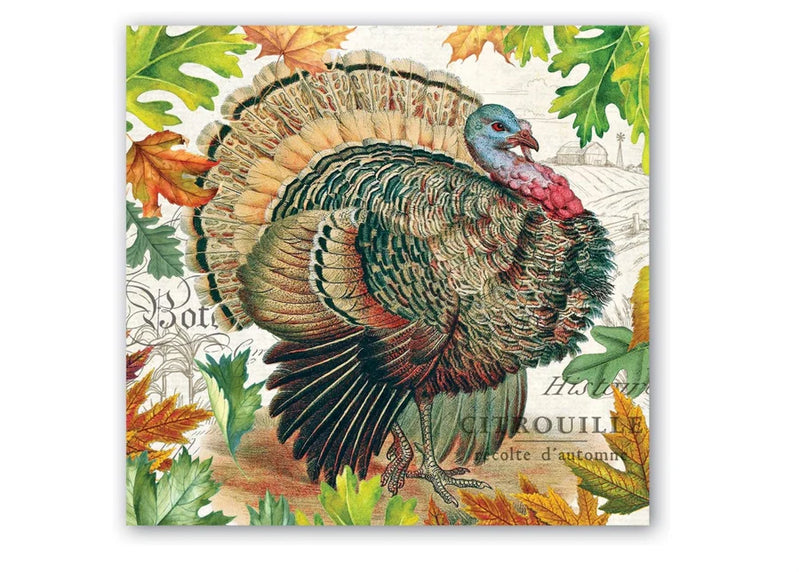 Fall Harvest Cocktail Napkins - Turkey