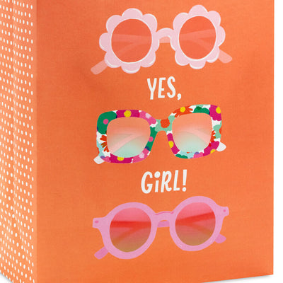 13" Fun Sunnies on Orange Large Gift Bag