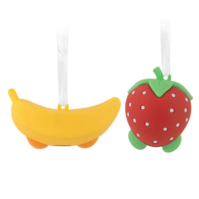 Strawberry and Banana Magnetic Hallmark Ornaments, Set of 2