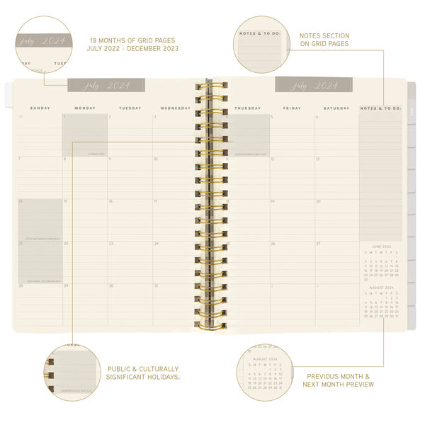 Botanical 6 x 8 18-Month Hardbound Spiral Planner