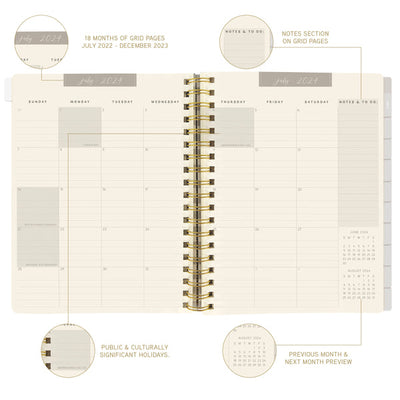 Check 6 x 8 18-Month Hardbound Spiral Planner