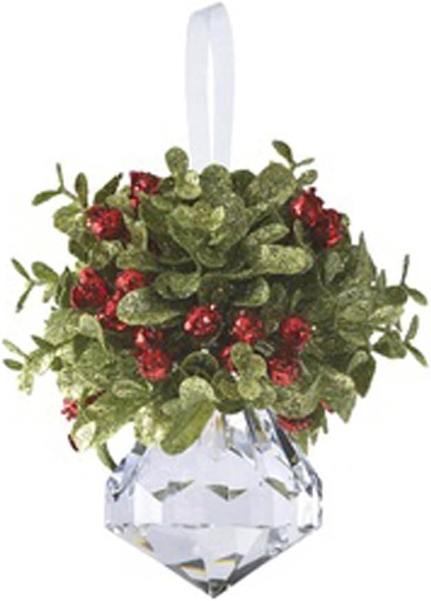 Mistletoe Krystal Jewel Christmas Ornament