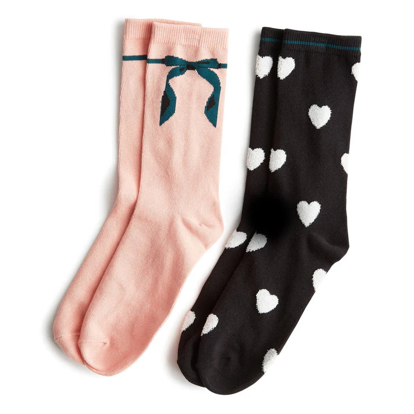 Crew Socks - Bow and Heart