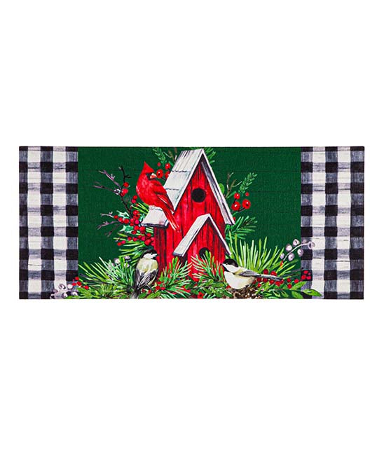 Christmas Cardinal Birdhouse Sassafras Switch Mat