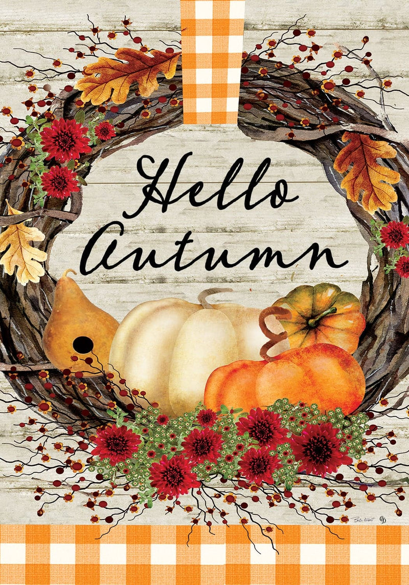 Autumn Wreath Garden Flag