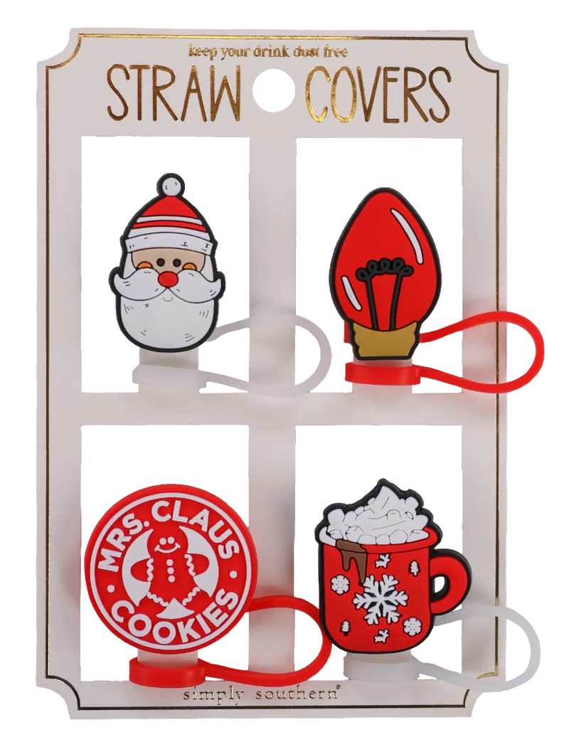 Holiday Straw Covers - Santa