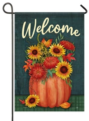 Floral Pumpkin Garden Flag