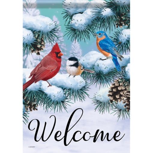 Christmas Songbirds Garden Flag