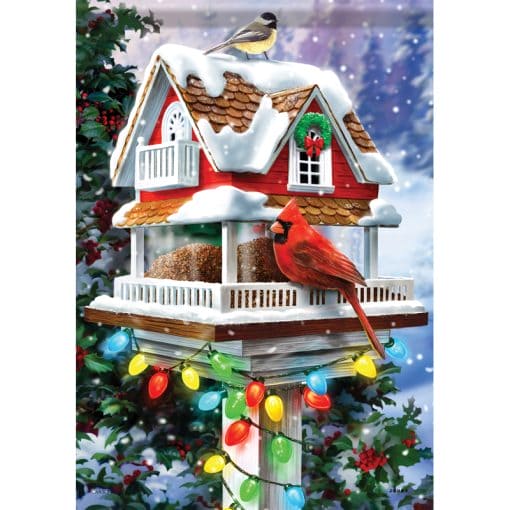 Christmas Birdfeeder Garden Flag