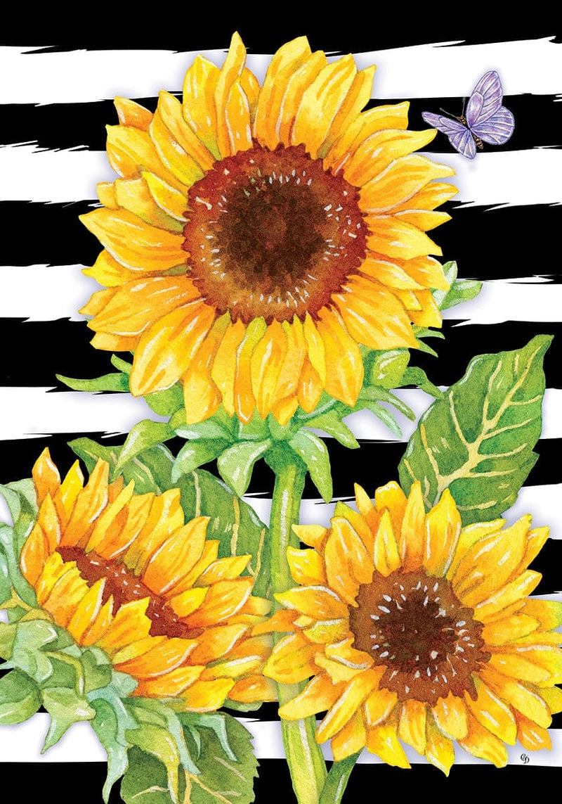 Sunflower Stripes Garden Flag