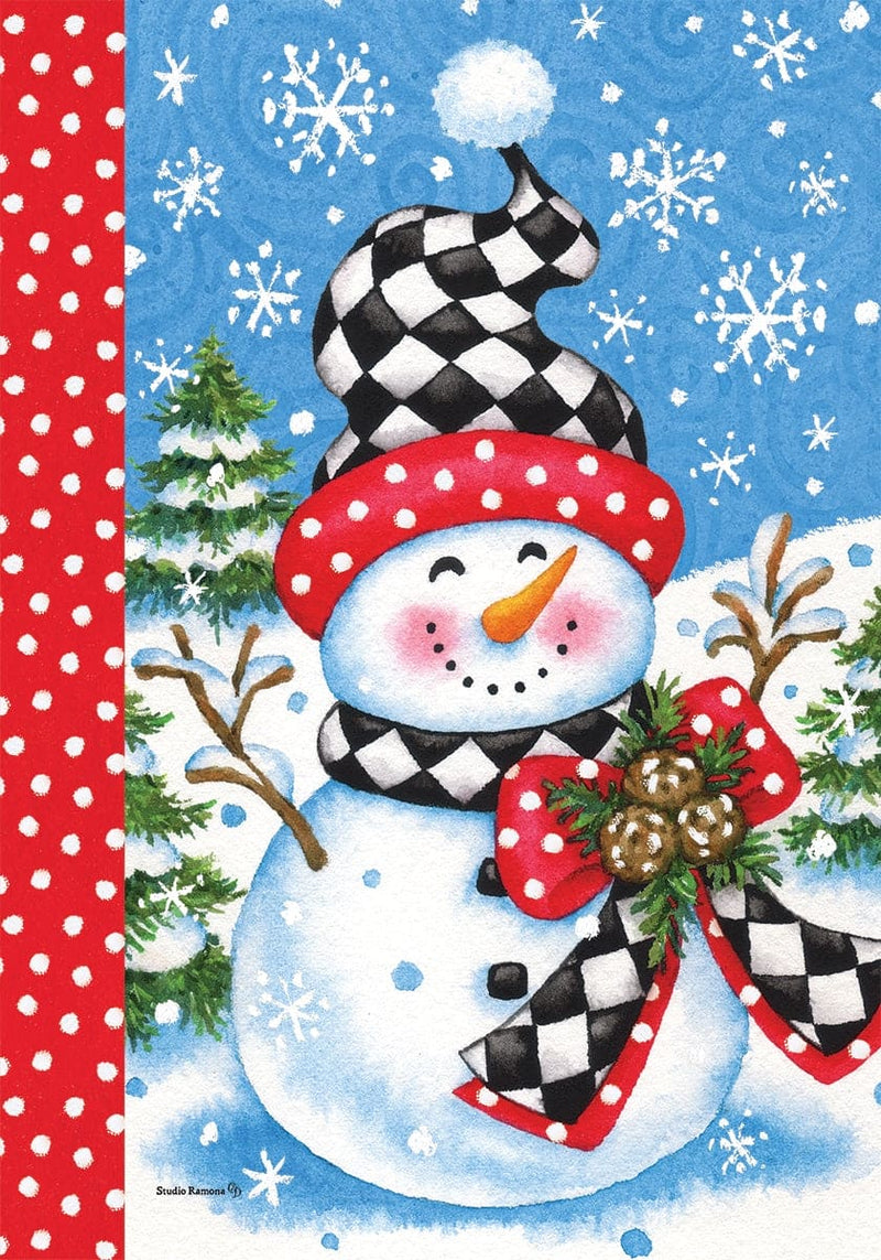 Checkered Snowman Flag by Studio Ramona